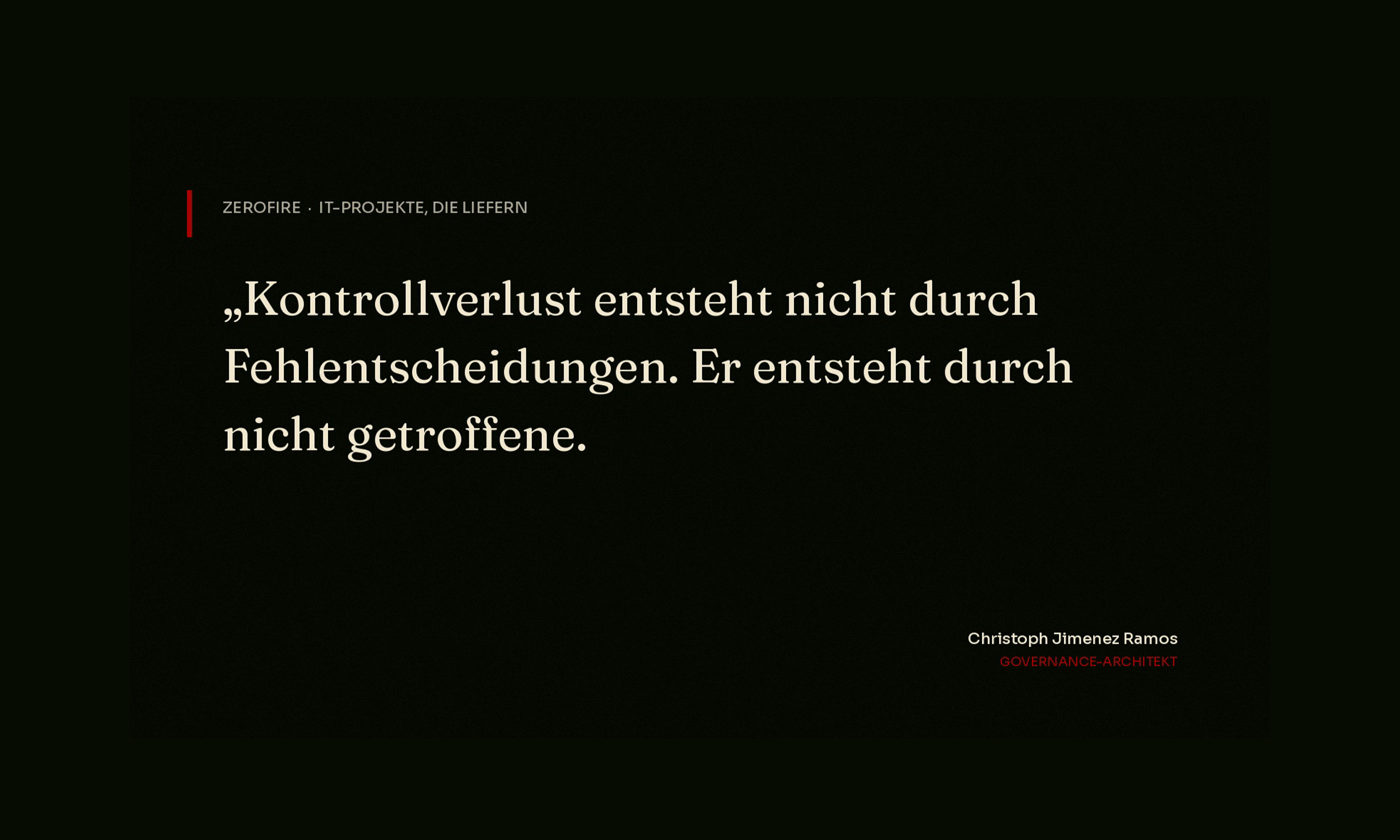 Zitatgrafik zum Artikel „Der leise Kontrollverlust“: Kontrollverlust entsteht nicht durch Fehlentscheidungen, sondern durch nicht getroffene